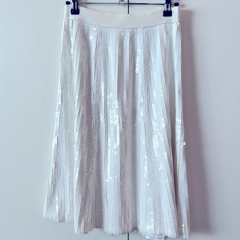 ZARA WHITE SEQUIN SKIRT